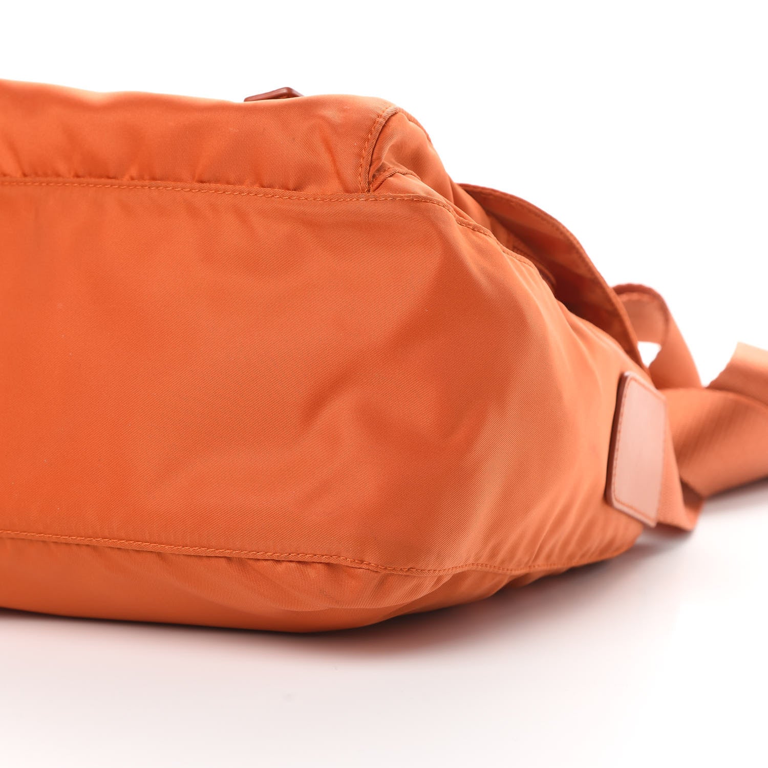 Prada Tessuto Nylon Saffiano Messenger Bag Papaya 11 of 11