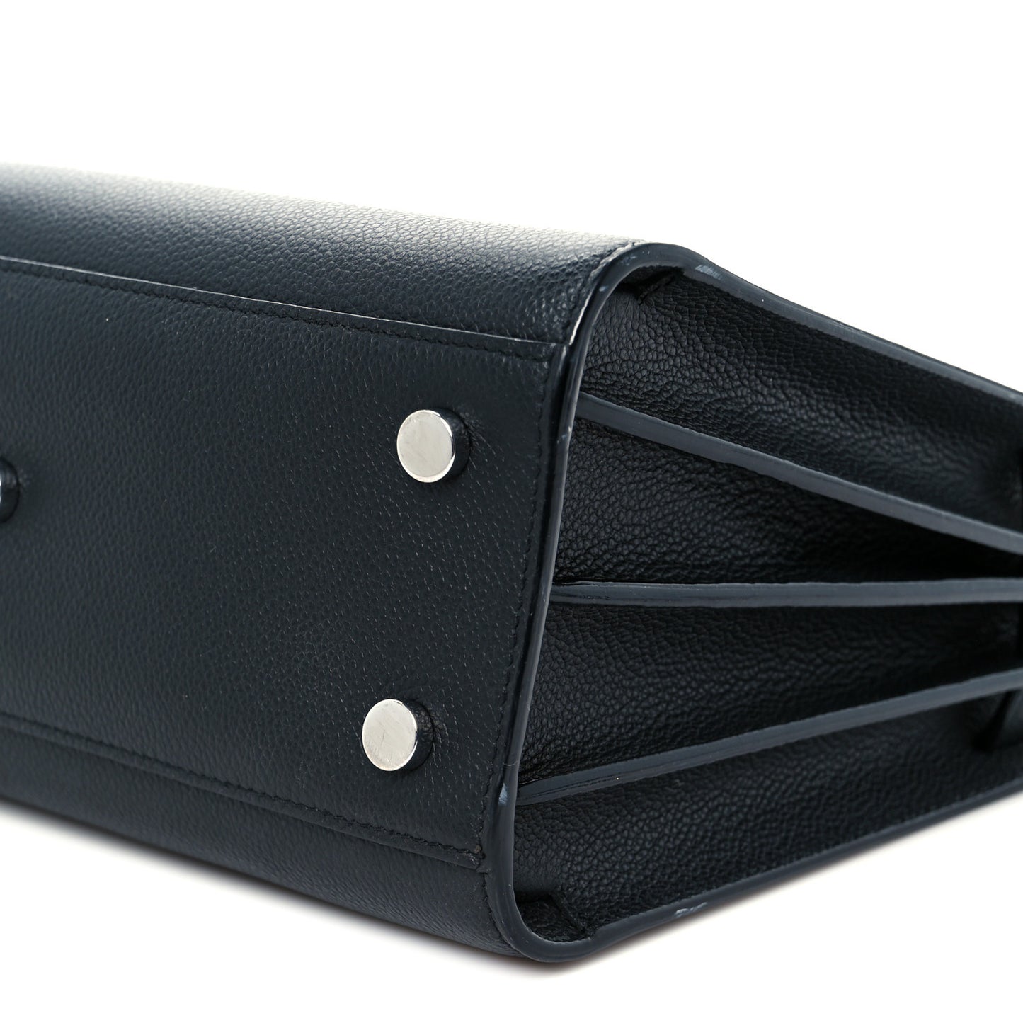 Grained Calfskin Baby Sac De Jour Black