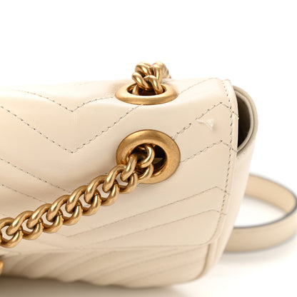 Gucci Calfskin Matelasse Small GG Marmont Shoulder Bag White 11 of 11