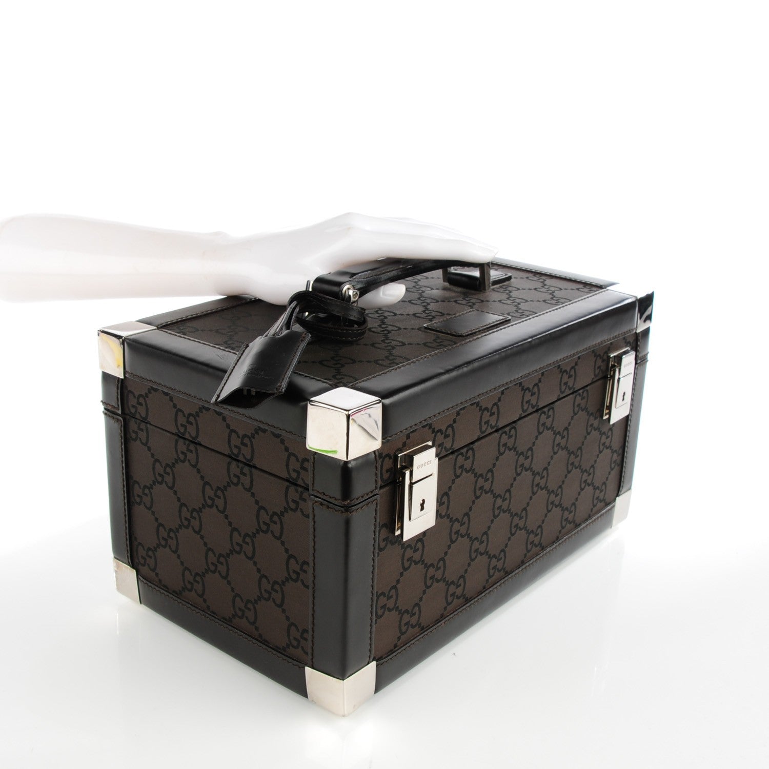 Gucci Monogram Train Cosmetic Trunk Dark Brown 4 of 9