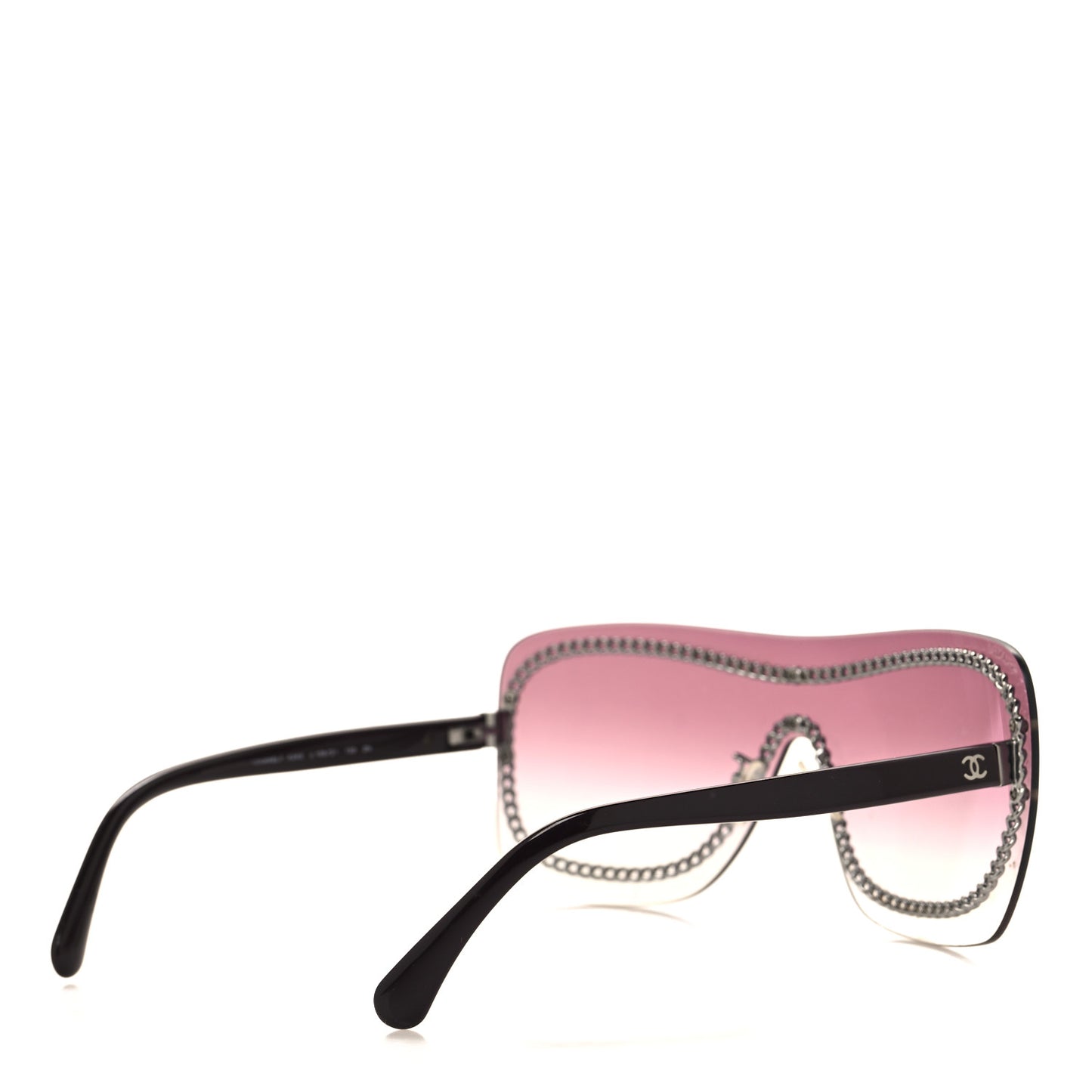 Rimless Shield Sunglasses 4243 Gradient Pink Black