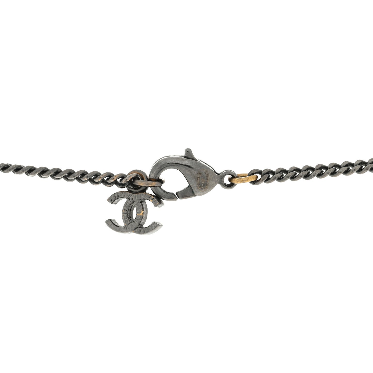 Ruthenium Pearl CC Pendant Necklace Silver