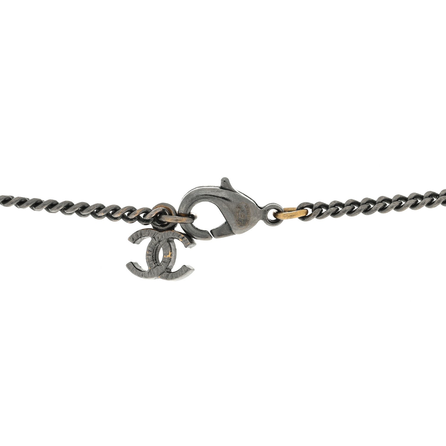 Chanel Ruthenium Pearl CC Pendant Necklace Silver 4 of 4