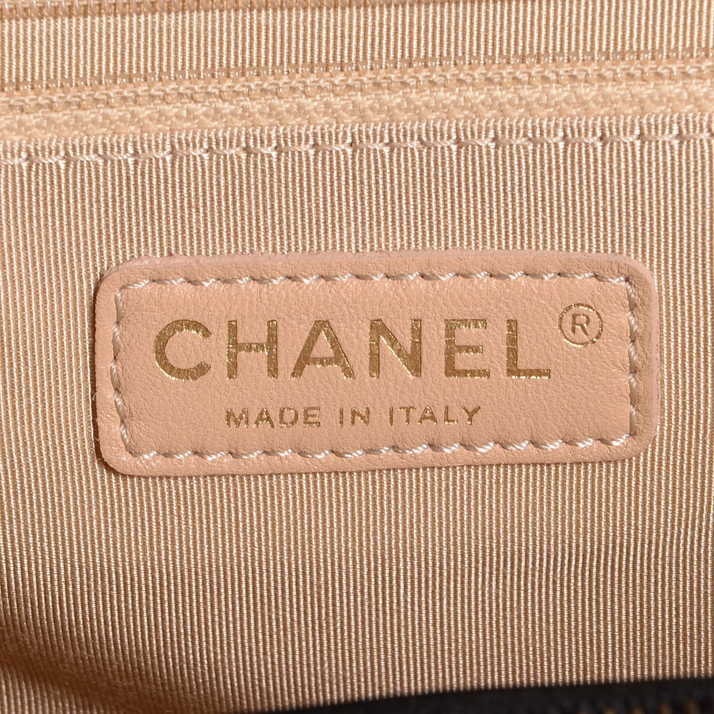 Calfskin Quilted In The Mix Shopping Tote Beige Black
