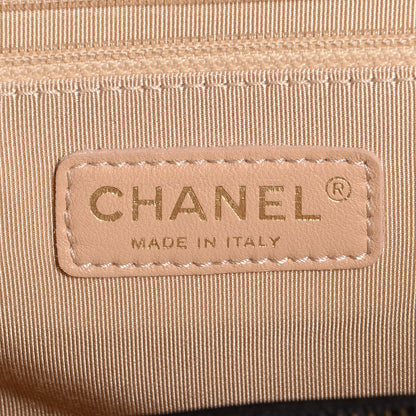 Chanel Calfskin Quilted In The Mix Shopping Tote Beige Black 7 of 9