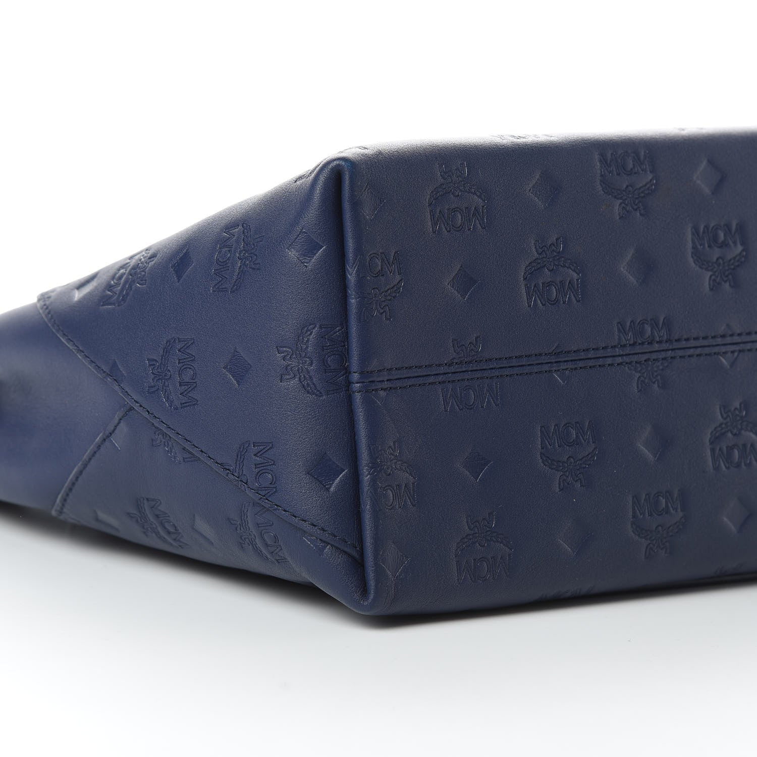 MCM Calfskin Ottomar Monogram Medium Klara Hobo Navy Blue 9 of 13
