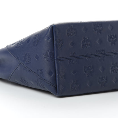 MCM Calfskin Ottomar Monogram Medium Klara Hobo Navy Blue 9 of 13