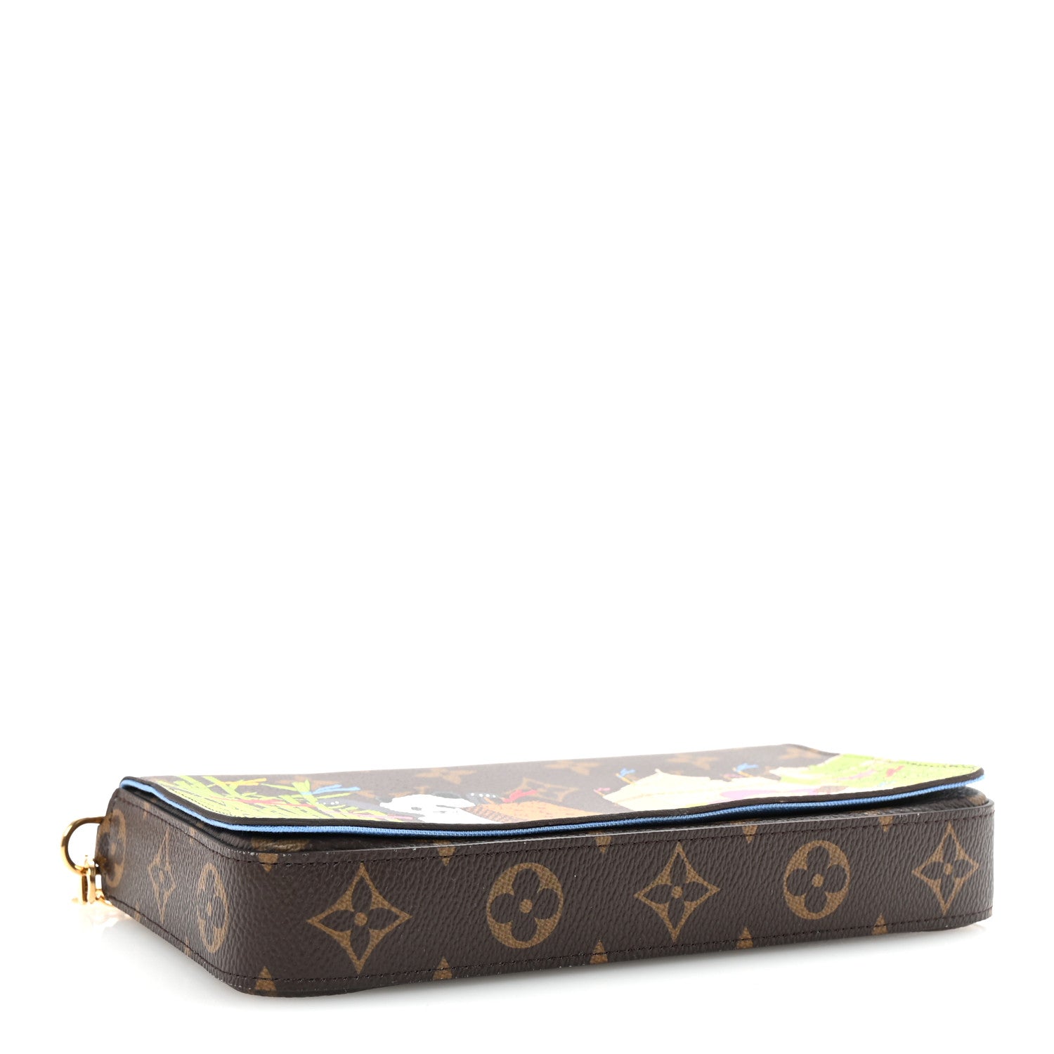 Louis Vuitton Monogram 2021 Christmas Animation China Wall Pochette Felicie Chain Wallet Blue 5 of 10