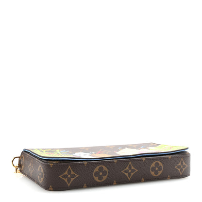 Louis Vuitton Monogram 2021 Christmas Animation China Wall Pochette Felicie Chain Wallet Blue 5 of 10
