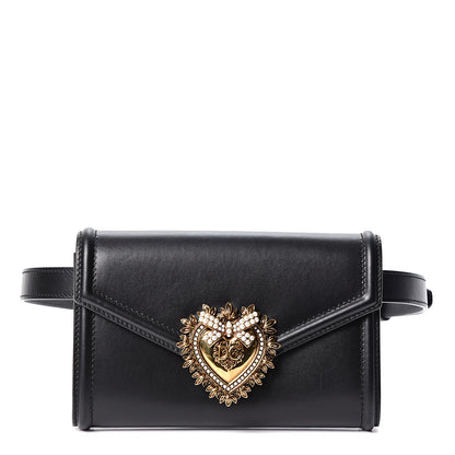 Dolce & Gabbana Agnello Vitello Devotion Belt Bag Black 1 of 10