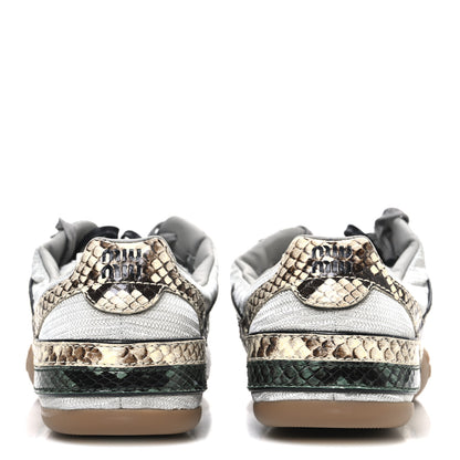 Miu Miu Nylon Technical Ayers Pitone Gymnasium Sneakers 39 Nube Abete 6 of 10