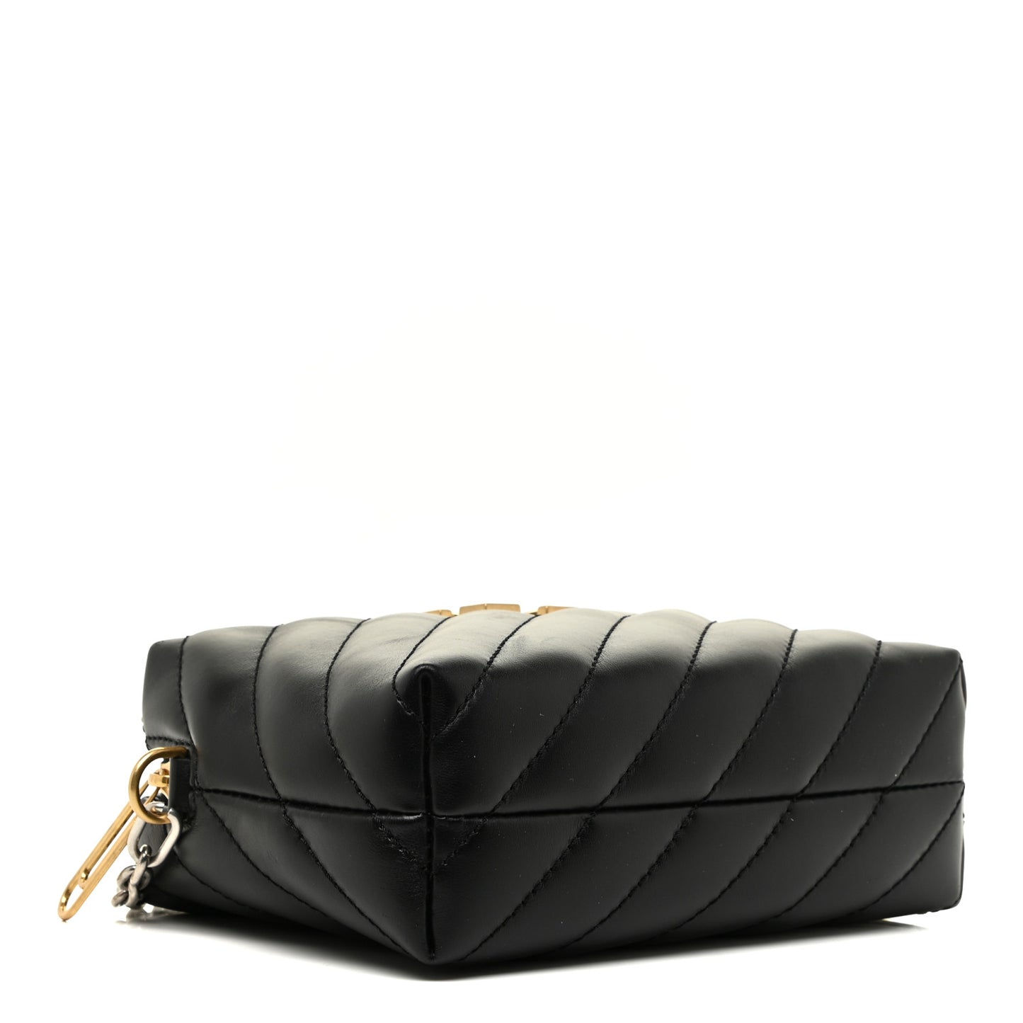 Calfskin Diagonal Quilted Jackhammer Camera Bag Black