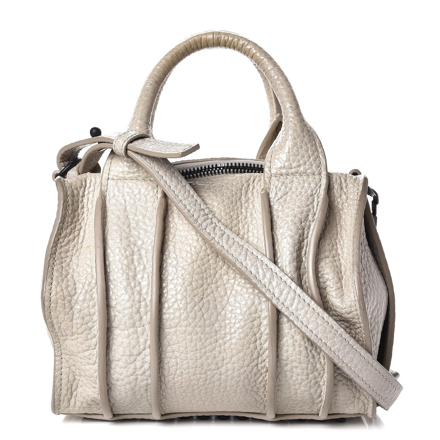 Pebbled Lambskin Inside Out Rocco Matte Black Hardware Chalk