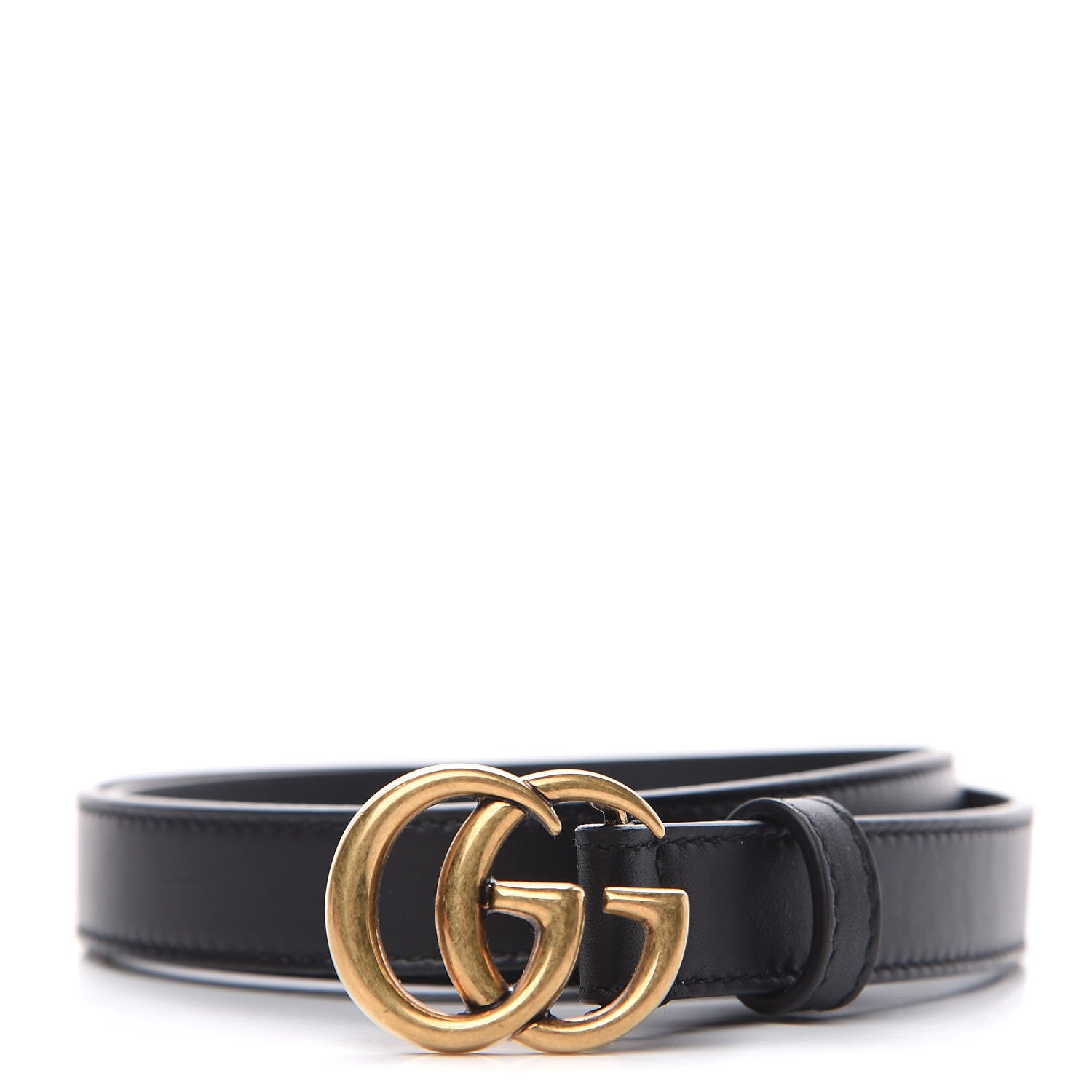 Gucci Calfskin Double G 20mm Belt 80 32 Black 1 of 4