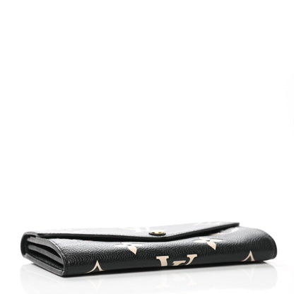 Louis Vuitton Monogram Empreinte Giant Sarah Wallet Black Beige 4 of 6
