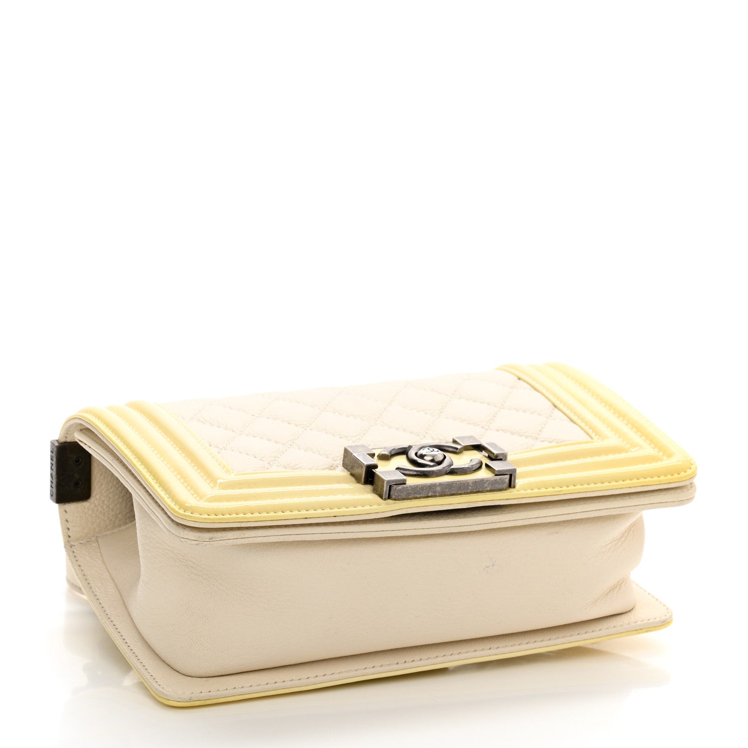 Chanel Goatskin Quilted Patent Small Duo Boy Flap White 4 of 12