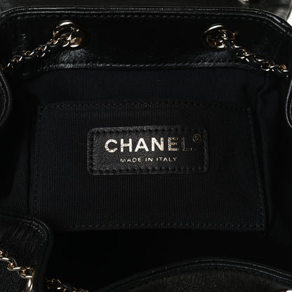 Chanel Glazed Aged Calfskin Quilted Small Duma Drawstring Backpack Black 5 of 13