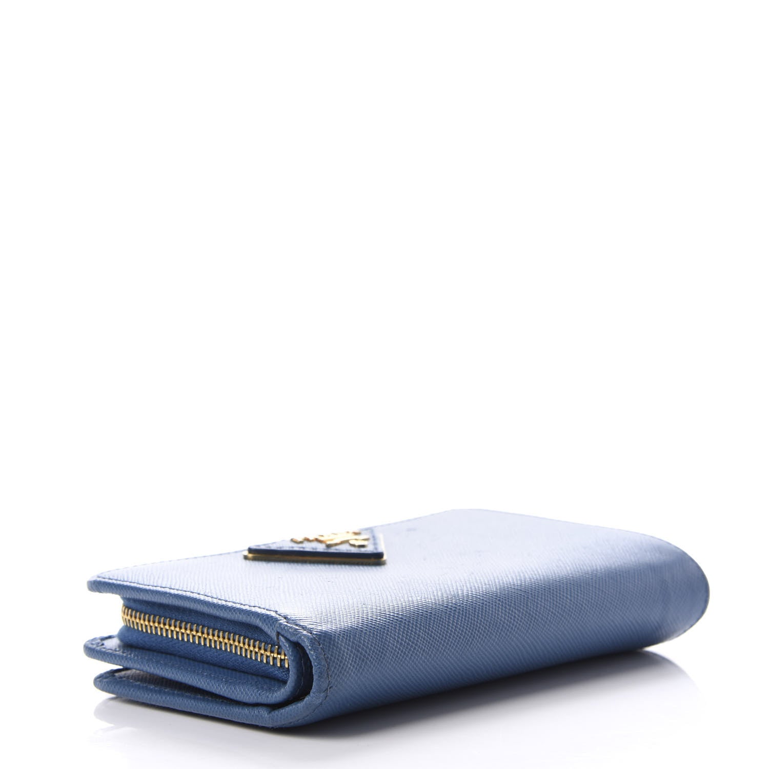 Prada Saffiano Compact Triangle Wallet Cobalto 4 of 8