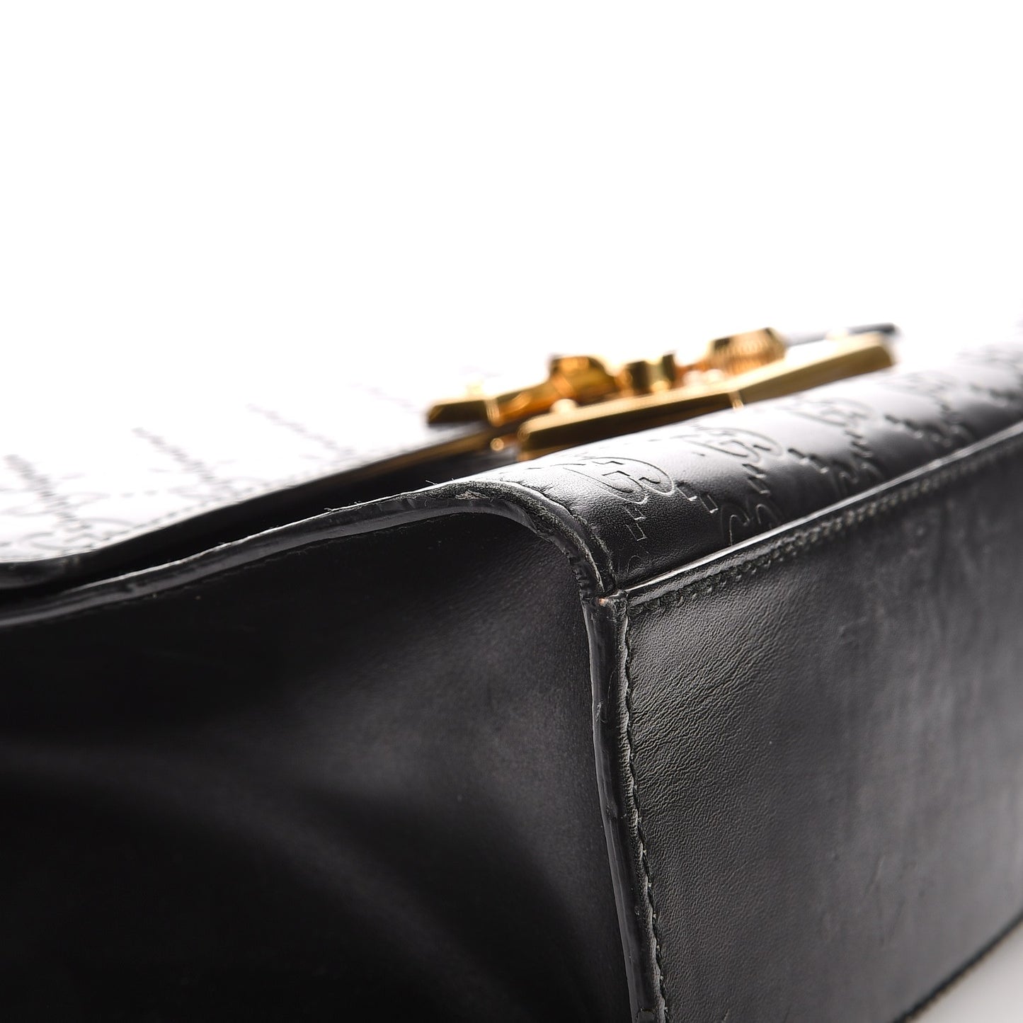 Guccissima Medium Padlock Shoulder Bag Black