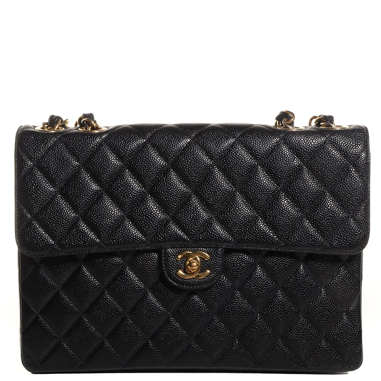 Caviar Quilted Jumbo Single Flap Black