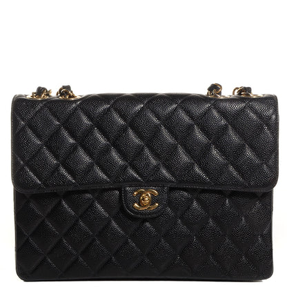 Chanel Caviar Quilted Jumbo Single Flap Black 1 of 8