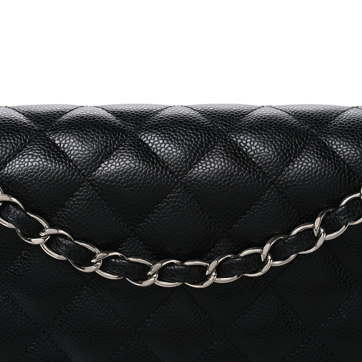 Caviar Quilted Jumbo Double Flap Black