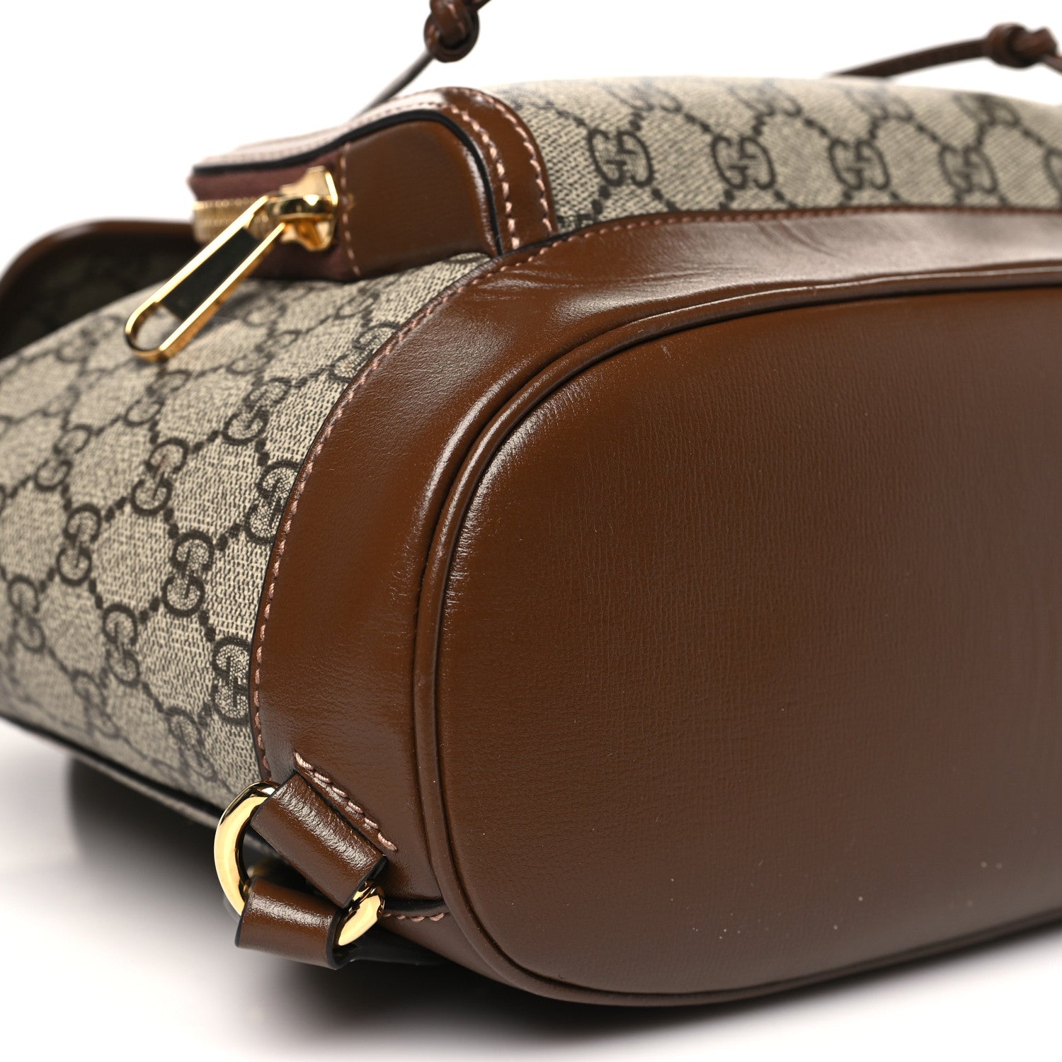 Gucci GG Supreme Monogram Azalea Calfskin Retro Interlocking G Buckle Backpack Beige Ebony Brown Sugar 9 of 11