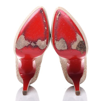 Christian Louboutin Cork Snake Embossed Daffodile 160 Pumps 39 Beige 5 of 17