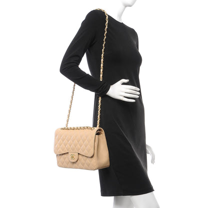 Chanel Caviar Quilted Jumbo Double Flap Beige Clair 3 of 9