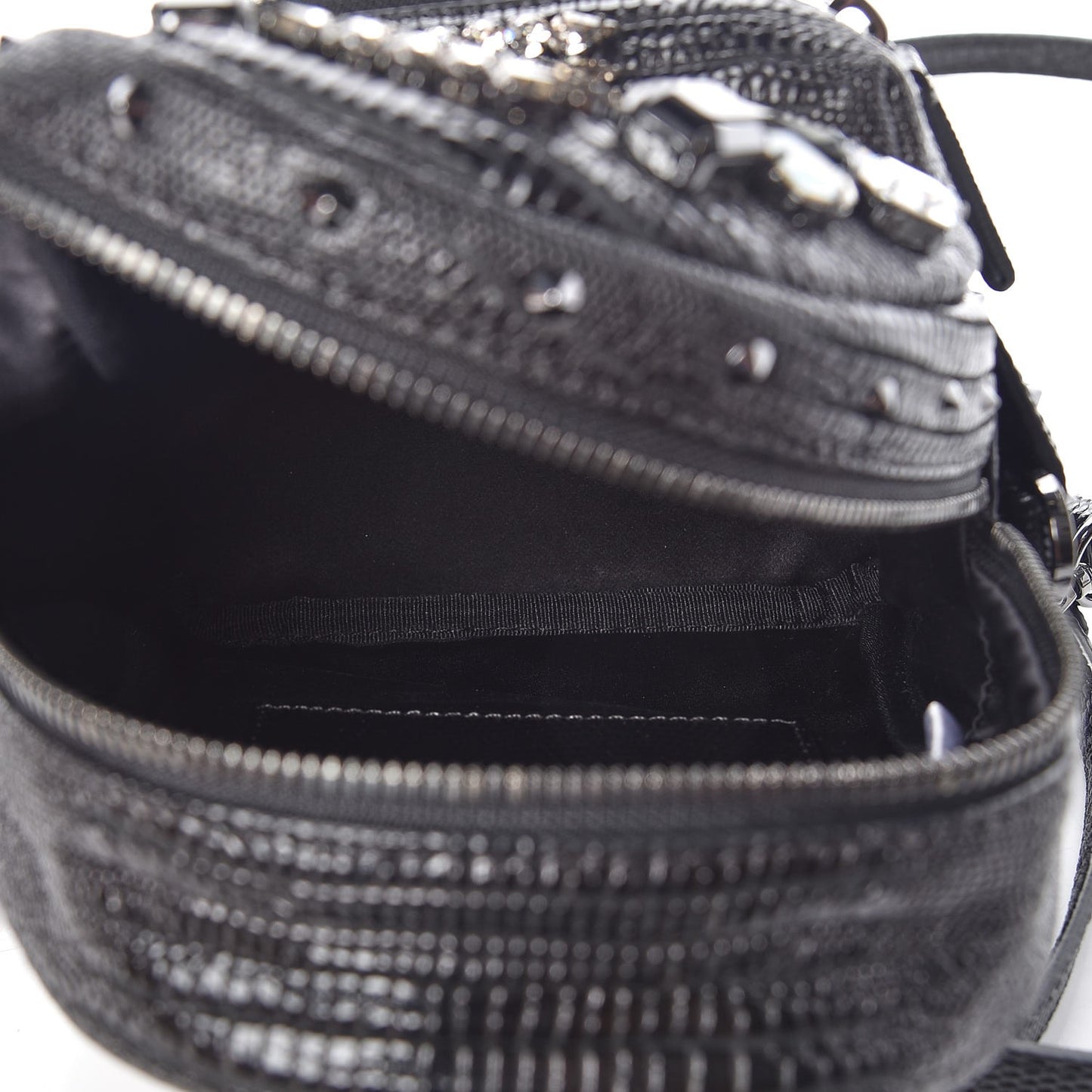 Crocodile Swarovski Crystal Mini Bebe Boo Backpack Black