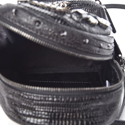 MCM Crocodile Swarovski Crystal Mini Bebe Boo Backpack Black 7 of 10
