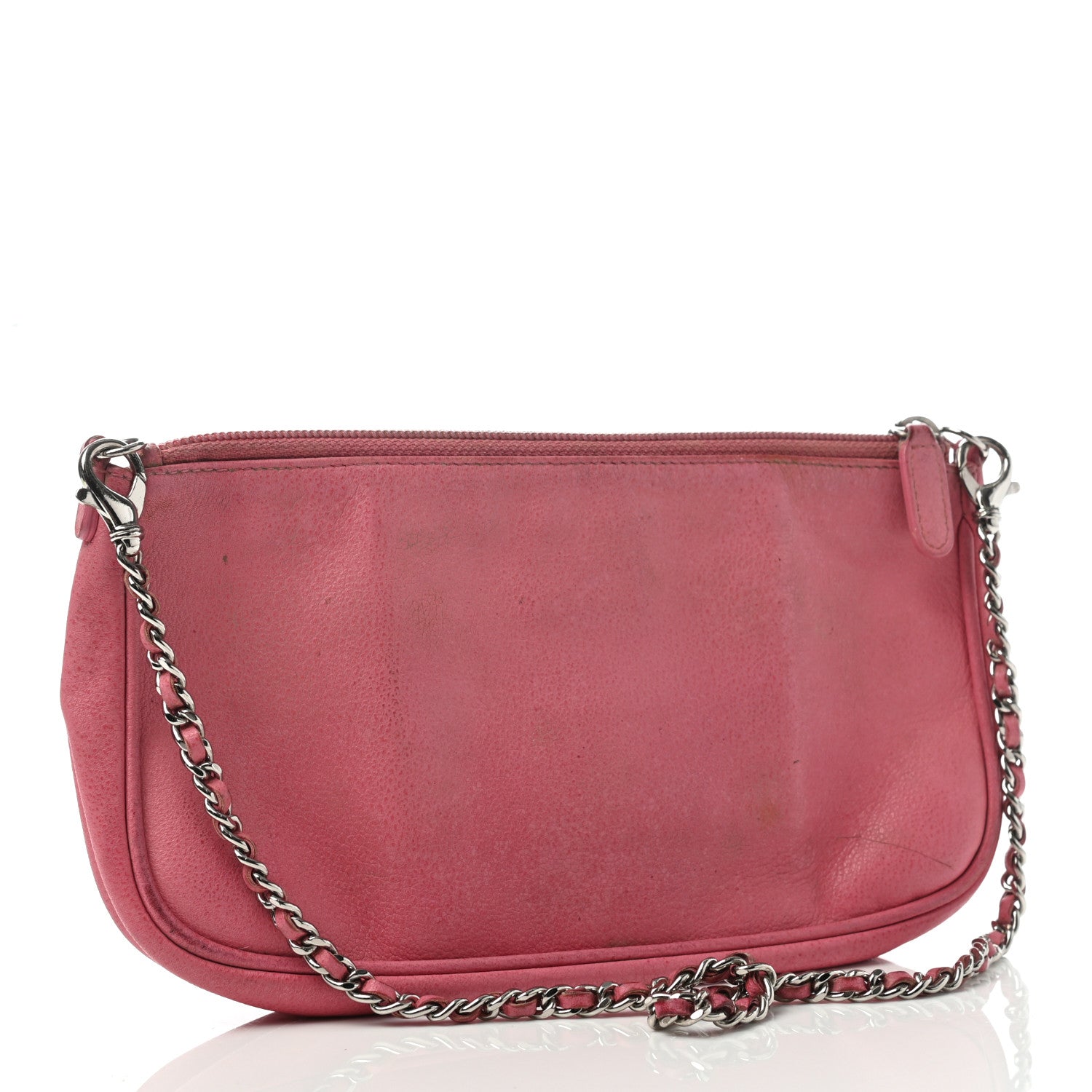 Chanel Goatskin Embossed Camellia Pochette Light Pink 3 of 7
