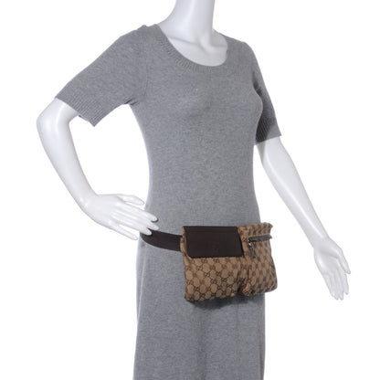 Gucci GG Monogram Web Double Pocket Belt Bag Ebony 2 of 31