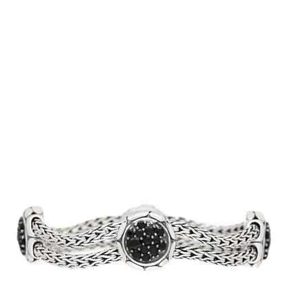 John Hardy Sterling Silver Black Sapphire Kali Four Station Bracelet 1 of 3