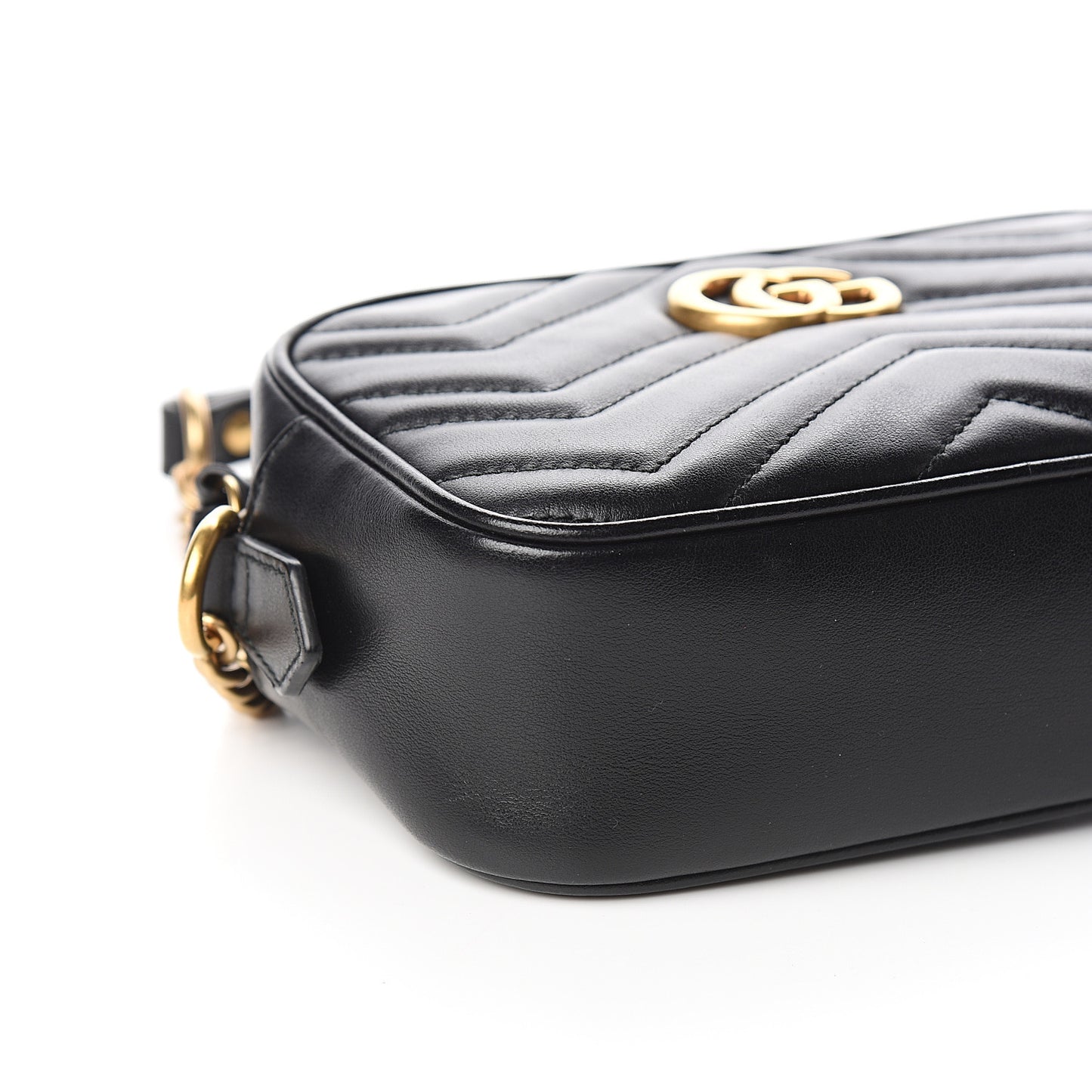 Calfskin Matelasse Mini GG Marmont Chain Shoulder Bag Black