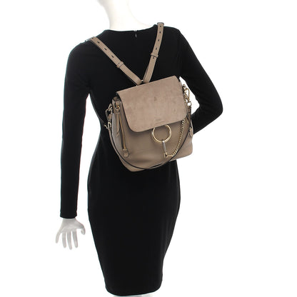Chloe Suede Calfskin Medium Faye Backpack Motty Grey 2 of 11