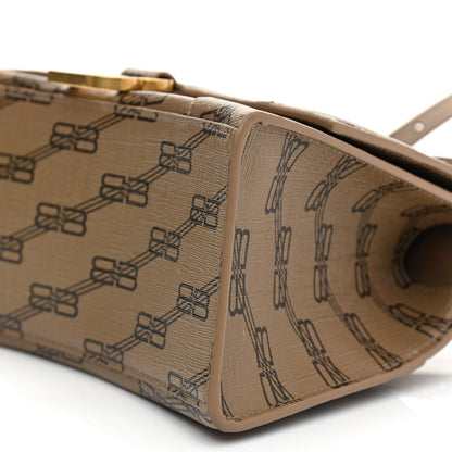 Balenciaga Coated Canvas BB Monogram Small Hourglass Top Handle Bag Beige Brown 9 of 10