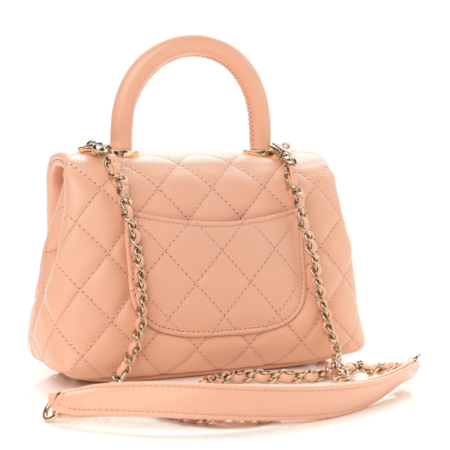 Chanel Caviar Quilted Extra Mini Coco Handle Flap Light Pink 2 of 10