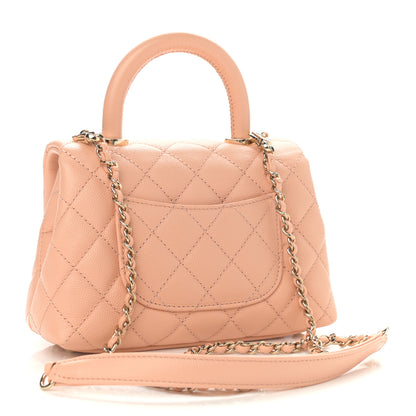 Chanel Caviar Quilted Extra Mini Coco Handle Flap Light Pink 2 of 10