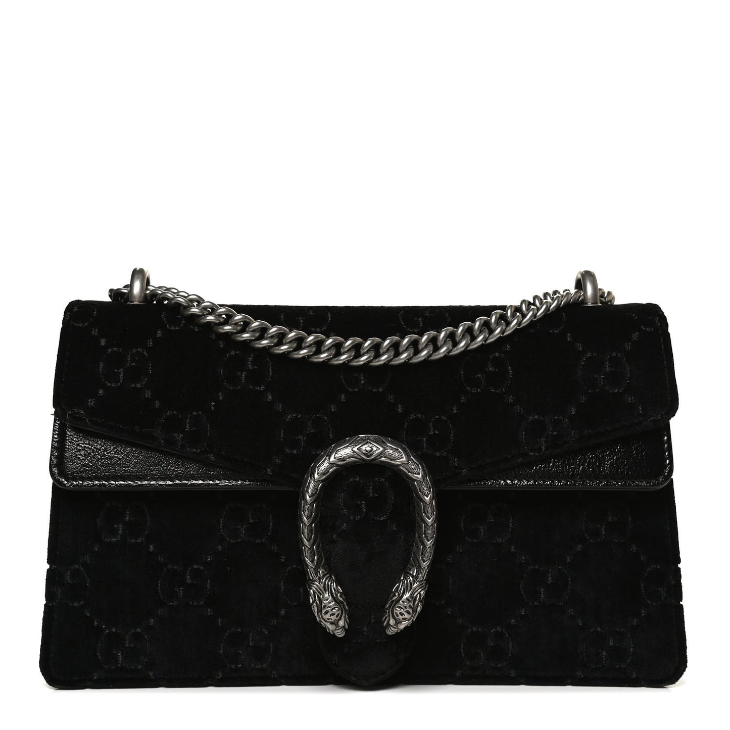 Velvet GG Monogram Small Dionysus Shoulder Bag Black