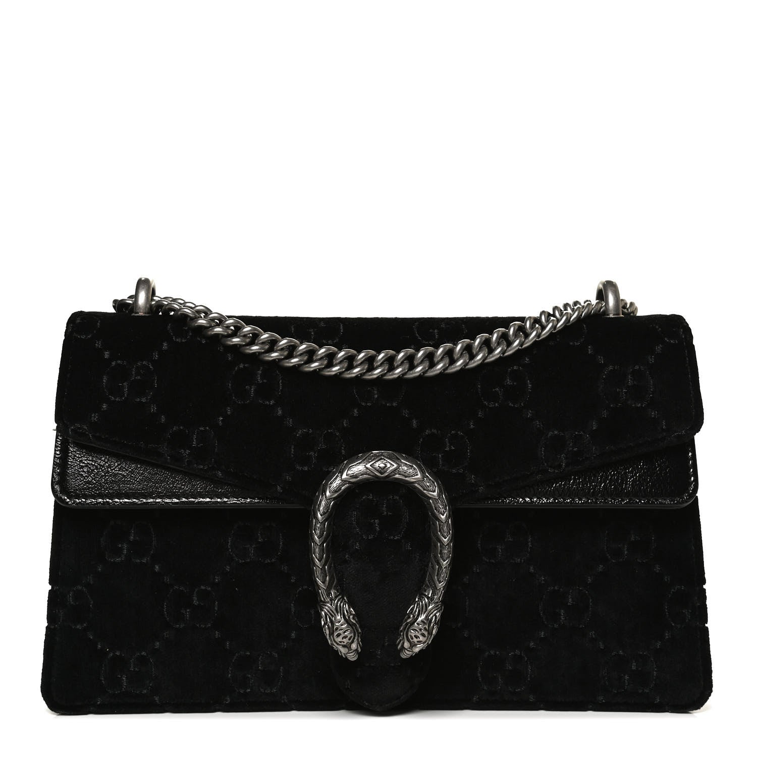 Gucci Velvet GG Monogram Small Dionysus Shoulder Bag Black 1 of 11