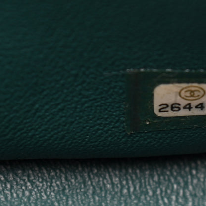 Chanel Caviar Quilted Jumbo Double Flap Dark Turquoise 6 of 10