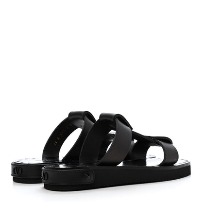 Valentino Garavani Calfskin Slip On 25mm Platform Sandals 37 Black 4 of 13
