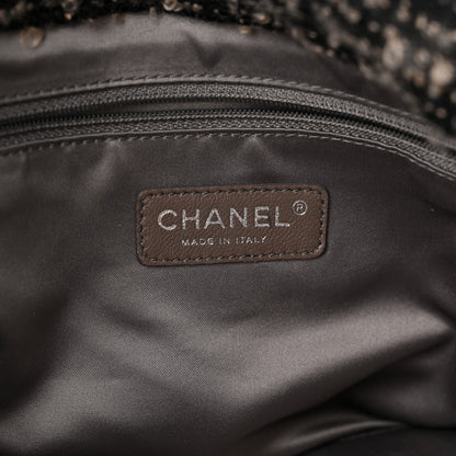 Chanel Tweed Lambskin Drawstring Tweedy Tote Brown 6 of 9