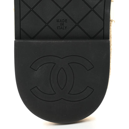 Chanel Lambskin Chain CC Thong Espadrille Sandals 35 White 8 of 9