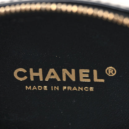 Chanel Lambskin Embroidered Chevron Quilted La Pausa Tassel Clutch Black 6 of 10
