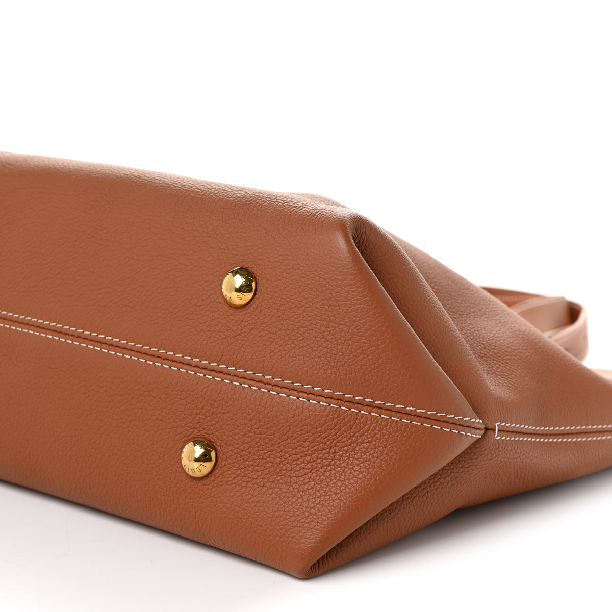 Grained Calfskin Low Key Cabas MM Cognac