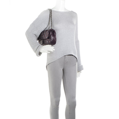 Chanel Nylon Quilted Tweed on Stitch Medium Bubble Flap Purple 2 of 9
