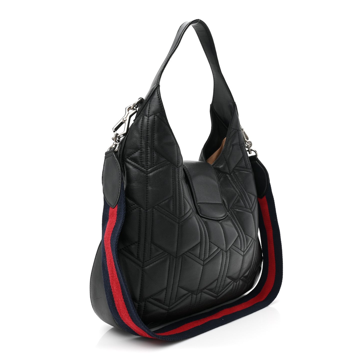 Calfskin Web Quilted Medium Dionysus Hobo Black