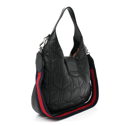 Gucci Calfskin Web Quilted Medium Dionysus Hobo Black 3 of 17